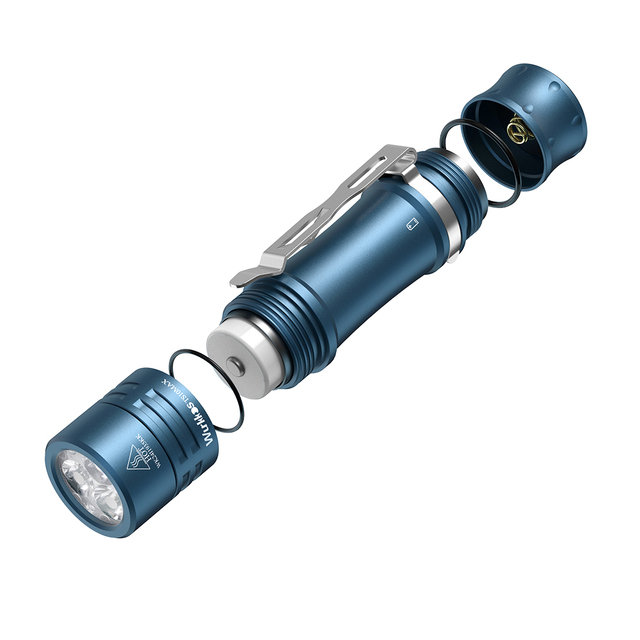 Wurkkos Waterproof 2500lm 157M Mini Torch Powerful 18650 EDC Flashlight for Outdoor Camping Hiking Searching