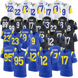 Groothandel Nieuwe Seizoen Topkwaliteit Los Angeles Gestikt # 12 Nacua # 17 Adams # 95 Garrett # 9 Stafford American Football-shirt - Product Image 1