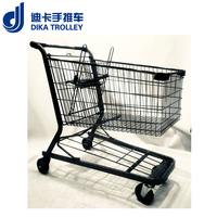 Chariot de courses en acier DIKA DK-AM-240L avec roues en PU de 5 pouces, protection contre la corrosion par galvanisation, utilisation en intérieur