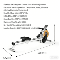 Rameur intelligent en bois massif unisexe pour usage domestique, contrôle magnétique, pliable, super brûleur de graisse, exercice aérobie, remise en forme
