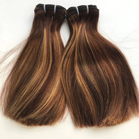 Extensions de cheveux humains 100 % naturels avec closure, couleur ombrée 4/27, lisses comme des baguettes, cheveux vierges avec closure pour livraison directe