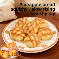 Squishy en forme de pain d'ananas en PU, parfum boulangerie, toucher doux, rebond lent, jouet anti-stress