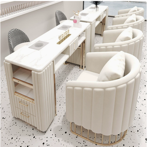 Juego de mesa y silla para salón de uñas con aspiradora, mesa de manicura, salón de belleza, sofá, mesa y silla - Product Image 3