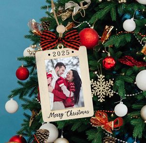 Giáng sinh vui vẻ trang trí <span class=keywords><strong>2025</strong></span> gỗ hình ảnh khung trang trí kỳ nghỉ lưu niệm treo đồ trang trí - Product Image 5