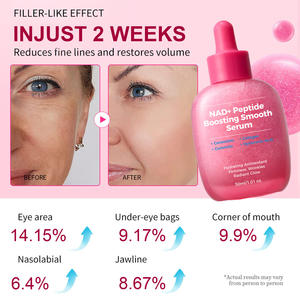 Sérum Visage Végan Éclaircissant, Raffermissant et Lissant à l'Acide Hyaluronique, Anti-rides, au Collagène et aux Peptides NAD+ pour un Éclat Naturel - Product Image 3