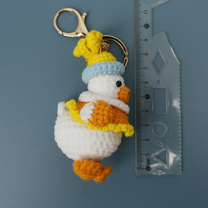 Cartoon Crochet Duck <b>Key</b> <b>Ring</b> Handmade Yarn Knitted Duckling Keychain Amigurumi Stuffed Animals Pendant Handbag Decor <b>Women</b> Gift - Product Image 2