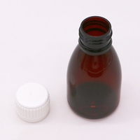 Venta caliente 100mL 120ml 3oz 4oz Botellas de plástico PET ámbar para champú de loción de jarabe para la tos; Contenedor de botella magra