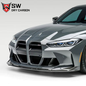 Lèvre avant en fibre de carbone sèche de style V pour BMW G80 M3 G82 G8X M4 Competition <span class=keywords><strong>2020</strong></span> + Front Bumper Splitter Lower Spoiler Body Kit - Product Image 1