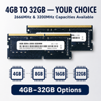 Mémoire RAM DDR4 pour ordinateur portable 8 Go 16 Go 32 Go 2666 MHz 3200 MHz SODIMM Haute Vitesse