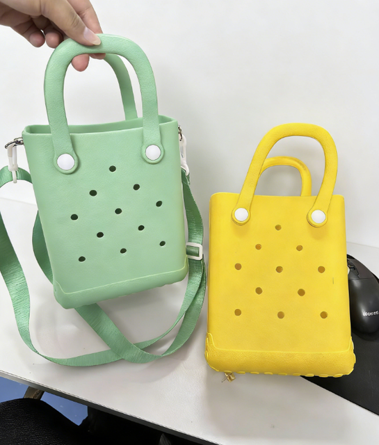 Small Mini Eco-friendly Eva Silicone Tote Beach Bag for Kids Waterproof Spill-proof and Tip-proof Handbags