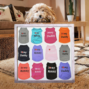Gilet tricoté pour chien, directement de l'usine, imprimé « I Love <span class=keywords><strong>My</strong></span> Daddy Mommy », débardeur sans manches pour chiots, chats et chiens, léger en polyester, pour les loisirs - Product Image 3