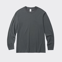 T-shirts formels pour hommes à manches longues en coton 100% de haute qualité, col roulé, brodés, tricotés, imprimés en sérigraphie, écologiques