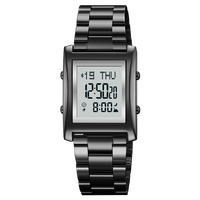 Montre numérique de sport de luxe SKMEI 2591 avec bracelet en acier inoxydable, rappel de la Qibla, Azan musulman, prend en charge la connexion au téléphone portable