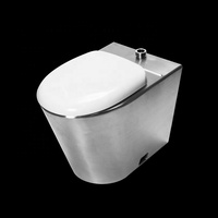 Cuvette de toilette en acier inoxydable avec couvercle, fabrication professionnelle, WC, articles sanitaires, entrée supérieure