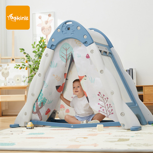 Multifunctional Game Toy Tent 5 In 1 Drawing Block Board Climbing Frame Basketball Hoop Toy Tent Suitable For 2 Years Children's