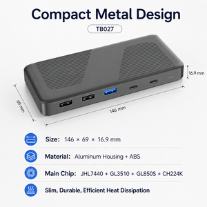Base de Conexión Thunderbolt 3 10 en 1, 40 Gbps, 8K+60Hz DP, 100W PD, Concentrador <span class=keywords><strong>USB</strong></span> para Portátiles - Product Image 3