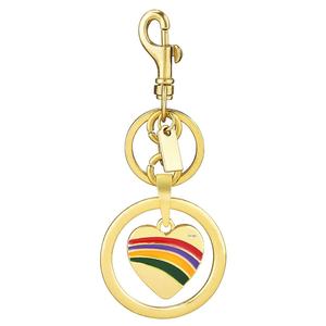 2025 nuevo Arco Iris amor aleación melocotón corazón bolsa colgante decoración bolsa llavero regalo personalizado al por mayor - Product Image 5
