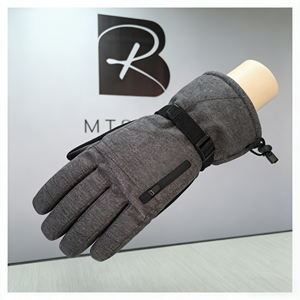 Guantes de Esquí Grises Calefactables, Impermeables, Resistentes al Viento, con Aislamiento Térmico, Bolsillo con Cremallera, Muñequera Ajustable, Compatibles con Pantalla Táctil - Product Image 1