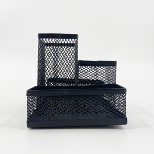 Table Top <strong>Lovely</strong> Sleeve Big Flat Vertical Elegant Attachable Desk Organizer Metal Mesh Pen <strong>Holder</strong> - Product Image 3