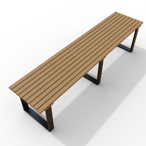 Cadeira Longa Profissional de Estilo Moderno em Plástico, Madeira e Metal Composto para Parques, Jardins, Hotéis e Aeroportos - Product Image 5