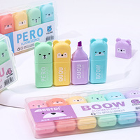 Ensemble de stylos surligneurs obliques Doit Mini, 6 couleurs, boîte cadeau, protection des yeux pour les élèves, marqueur LEDger, stylo à dessin en plastique