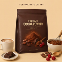 Sacs de poudre de cacao imprimés sur mesure, sachets refermables de qualité alimentaire, emballage de cacao pour la pâtisserie, les desserts, les boissons, vente en gros