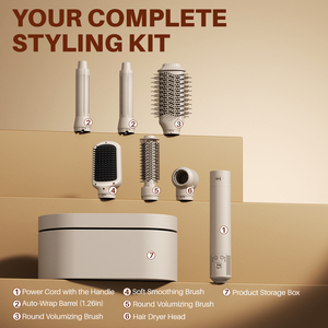 SMET 1200W New Multi-Functional 6-in-1 Hot Air Comb &amp; Curling Rod <strong>Hair</strong> <strong>Dryer</strong> with 1200W DC Motor Fast Heating Safe Design - Product Image 2