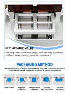 Machine d'emballage sous vide sous film pour plats préparés, fruits de mer, poisson, crevettes, <span class=keywords><strong>prix</strong></span> usine, machine de scellage sous vide sous film pour barquettes de plats préparés - Product Image 6