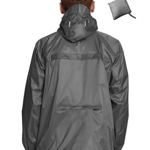Packable Lightweight <b>Waterproof</b> Running Rain <b>Jackets</b> Breathable Custom Print Logo Outdoor Hiking Clothing Stand Zipper - Product Image 3