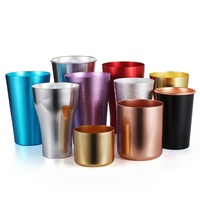 Taza de aluminio para bebidas frías y cerveza, taza Retro Vintage de varios colores, anodizada, para fiestas al aire libre