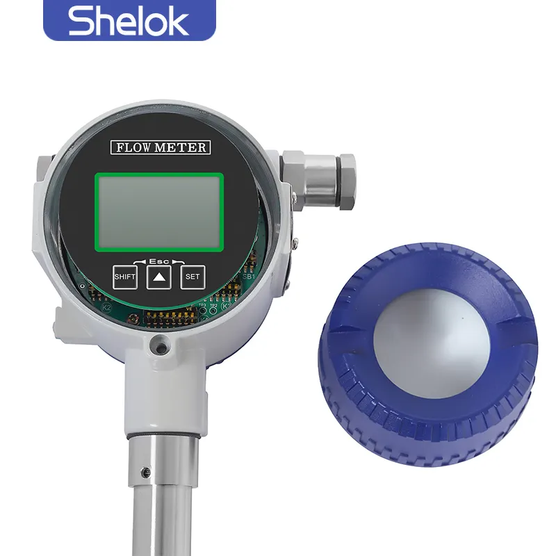 Shelok High Temperature Flow Meter Steam Precession Price Best Quality Sensor Digital Lcd Vortex Flowmeter