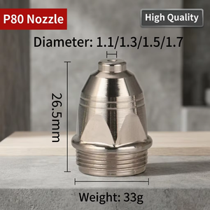 Ensemble d'électrodes et de buses P80 de haute qualité en cuivre zirconium-hafnium pour accessoires de machine de découpe plasma CNC – Vente en gros - Product Image 2