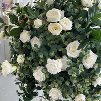 Centre de table IFG 80 cm en soie verte et fleurs blanches, boule 3/4 pour mariage, Noël, fête des mères, décoration de table