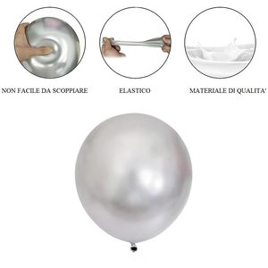 Metallic Silver <b>Balloons</b> 35cm Inflatable with Air or Helium for Birthdays Parties <b>Decorations</b> - Product Image 3