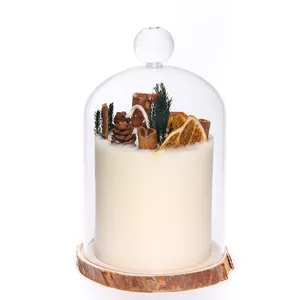 Candela profumata con etichetta privata candela profumata con coperchio in vetro