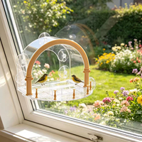 Mangeoire à oiseaux en acrylique personnalisée en gros avec ventouse puissante, forme de maison transparente, mangeoire extérieure pour oiseaux sauvages pour jardin