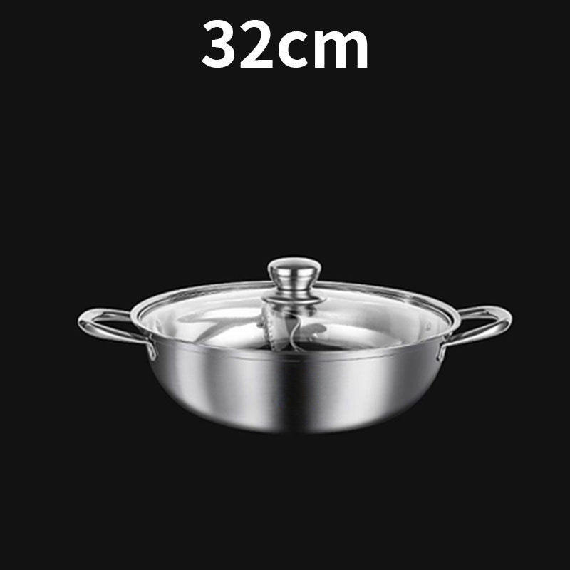 32cm divided hot pot [with lid]