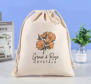กระเป๋าผ้าแคนวาสออร์แกนิคพิมพ์โลโก้ตามสั่ง ถุงผ้ารูดปิดแบบใช้ซ้ำได้ สายรูดคู่ สำหรับใส่ของช้อปปิ้ง ของขวัญแทนใจ - Product Image 6