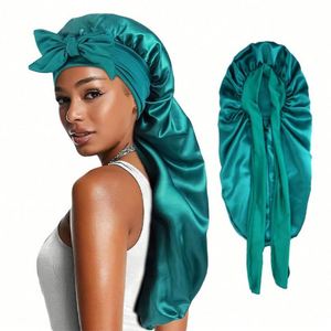 Meilleures ventes 2025 : Bonnet de nuit en satin de haute qualité avec long cordon élastique, bonnets personnalisés, foulards pour cheveux en soie avec logo - Product Image 2
