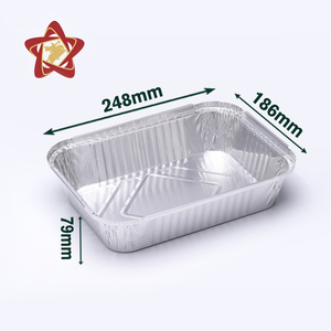 2200ml Bán hàng nóng nửa-kích thước lá hình chữ nhật container Aluminum <span class=keywords><strong>foil</strong></span> container tấm với in ấn logo cho siêu thị - Product Image 1