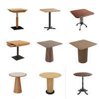 Table de restaurant carrée moderne à plateau en marbre et base en métal pour usage commercial, idéale pour hôtels, restaurants et cafés