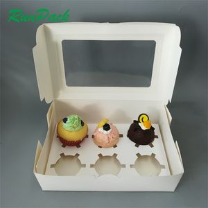 Fábrica de Shenzhen, venta al por mayor, embalaje personalizado, Mini cajas para cupcakes con ventana - Product Image 4