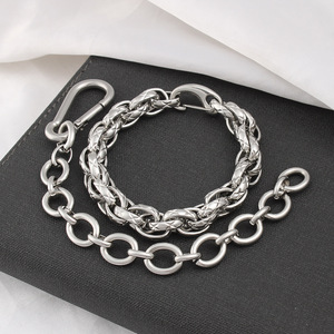 <span class=keywords><strong>Bracelet</strong></span> chaîne fait main <span class=keywords><strong>de</strong></span> haute couture YF8215, plaqué or 18 carats, acier inoxydable imperméable - Product Image 4