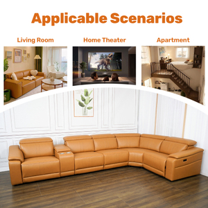 OEHOME Modern Power Recliner Sofa Set 5-<b>Seat</b> Modular Sectional <b>Storage</b> Console USB Ports Polyester Tufted Upholstered - Product Image 4