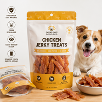 Sachet d'emballage personnalisé pour friandises pour chiens, en plastique refermable avec fermeture éclair et fenêtre transparente, qualité alimentaire, petit format, pour snacks
