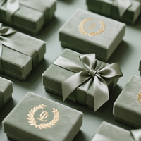 Boîtes en daim magnétiques à emballage unique, royales et élégantes, avec logo personnalisé en feuille d'or, boîte cadeau en velours pour mariage avec ruban en soie