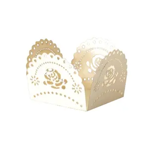 纸工艺品激光切割玫瑰迷你巧克力松露包装纸用于婚礼派对装饰