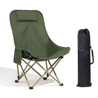 Chaise de camping ergonomique en forme de papillon, chaise de jardin pliable légère et portable avec appui-tête pour l'extérieur
