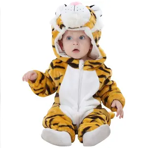 MICHLEY New Onesie 3D Tiger Kids Animal Overall Winter Clothing Cosplay Jumpsuits Boys Rompers