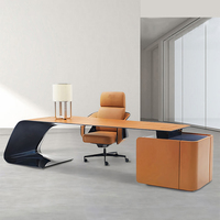 Table de direction de luxe, bureau de direction de haut niveau, bureaux de patron, matériau mélamine E1, mobilier de bureau de luxe, table de bureau